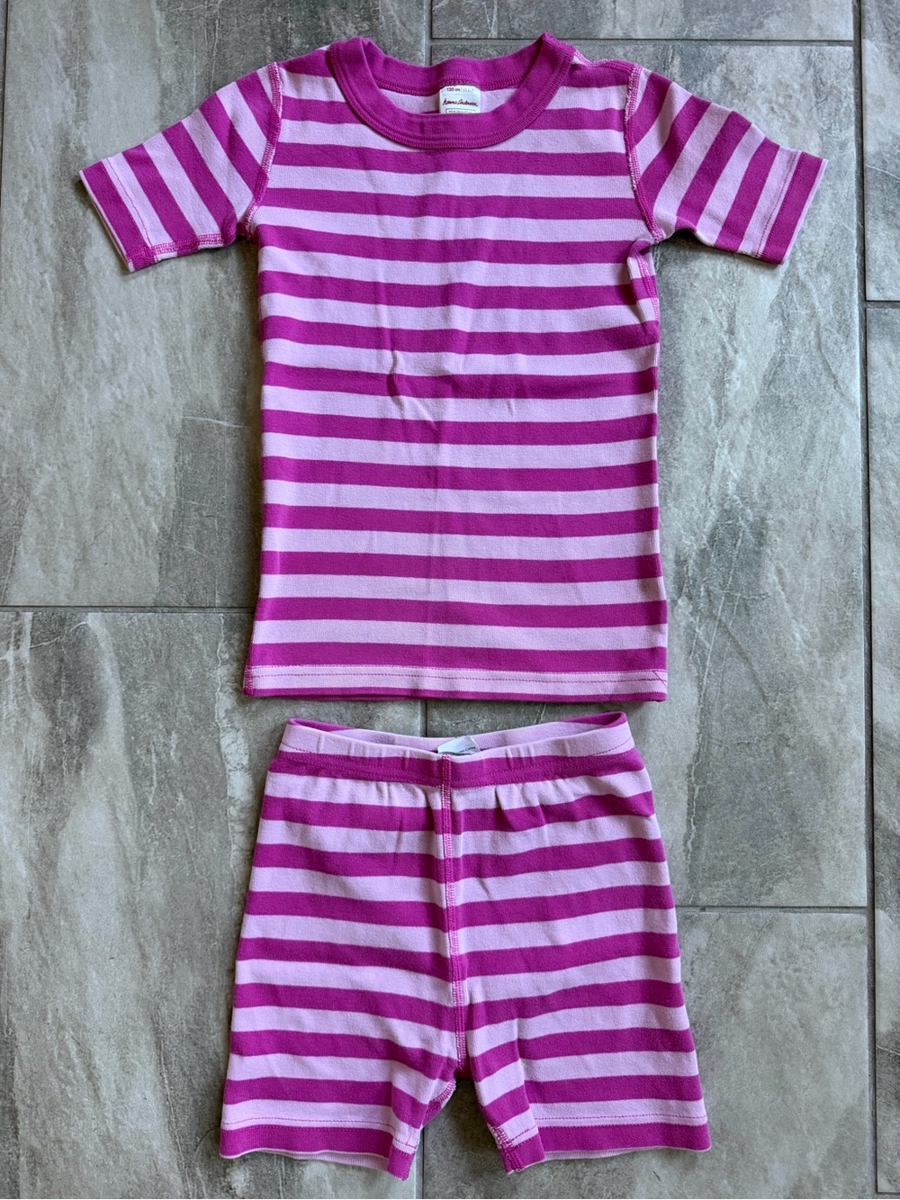 Hanna Andersson Pink & Magenta Striped Short Sleeve Pajama Set